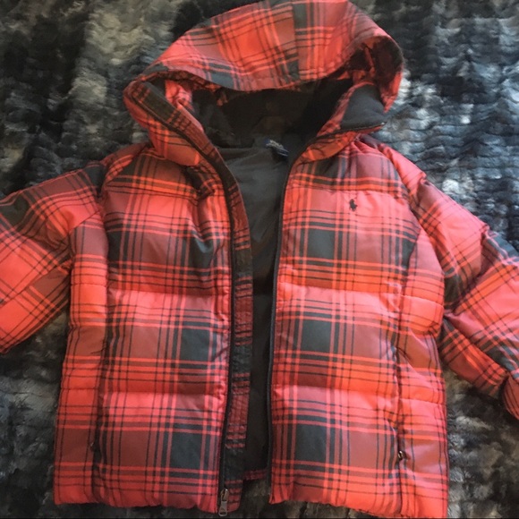 ralph lauren plaid puffer jacket